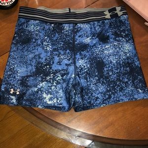 Blue under armour spandex volleyball shorts